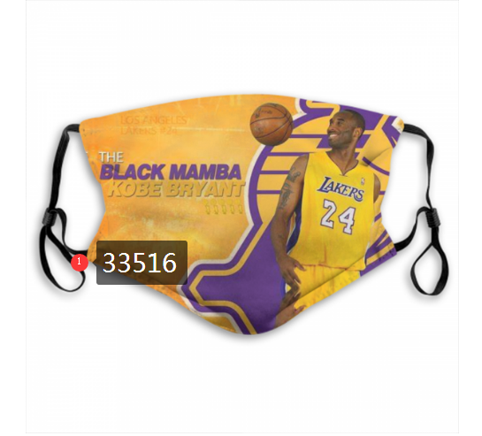 2021 NBA Los Angeles Lakers #24 kobe bryant 33516 Dust mask with filter->nba dust mask->Sports Accessory